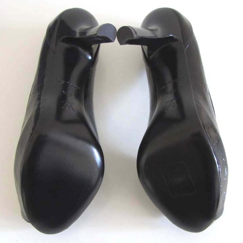new LOUIS VUITTON Monogram Vernis chain peep toe pumps 8.5 US 38.5 - Picture 8 of 13